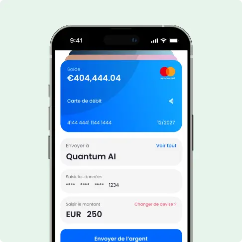 Écran transfert argent Quantum AI